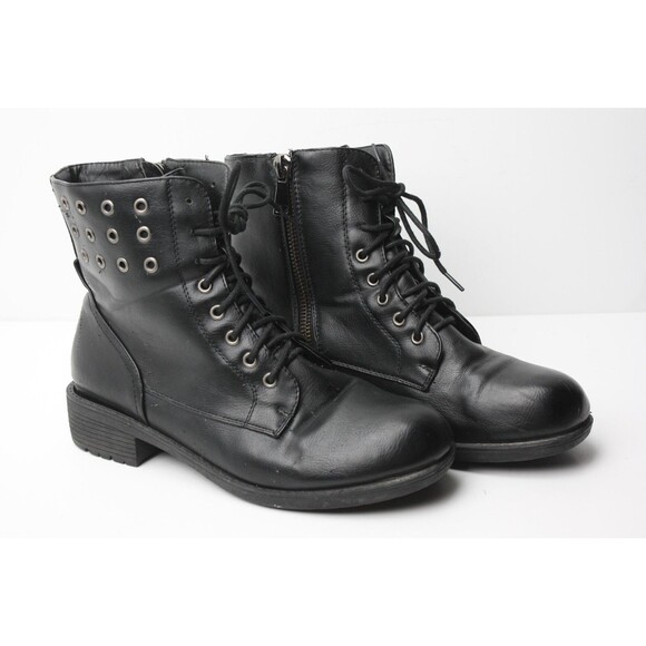 Seven 7 Jackie Boot Womens sz 11 Black Leather 90's Y2K Moto Riding - Picture 1 of 10